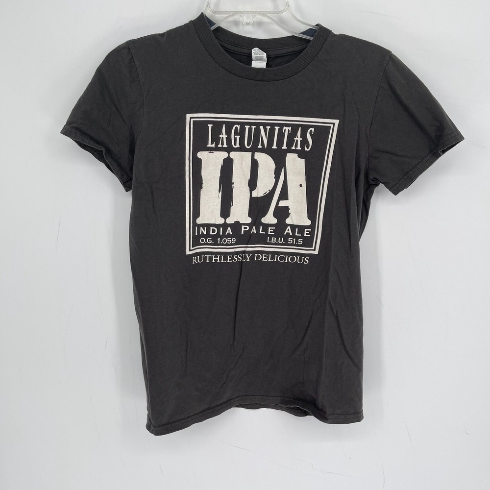 Anvil Men's Lagunitas IPA Black Graphic Print Beer T-Shirt Size Small‎